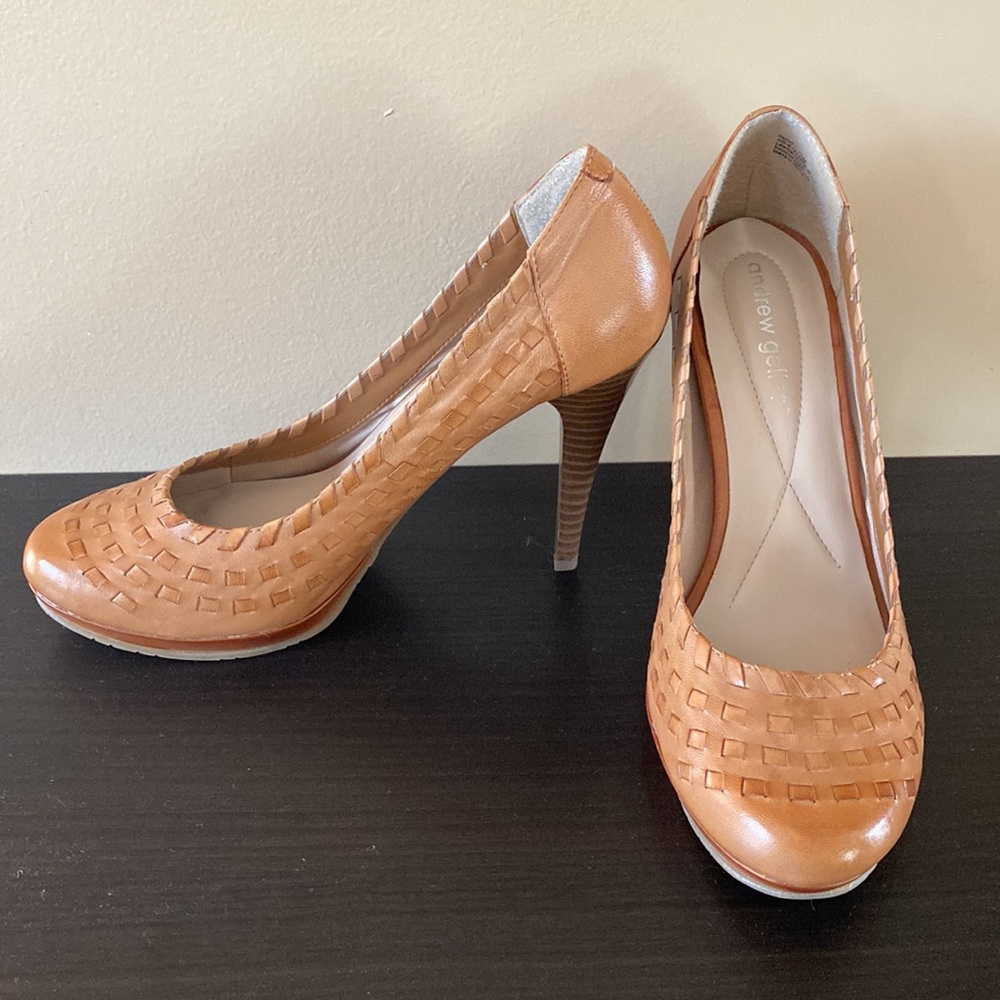 Andrew Geller Knot Tan 4” Heels